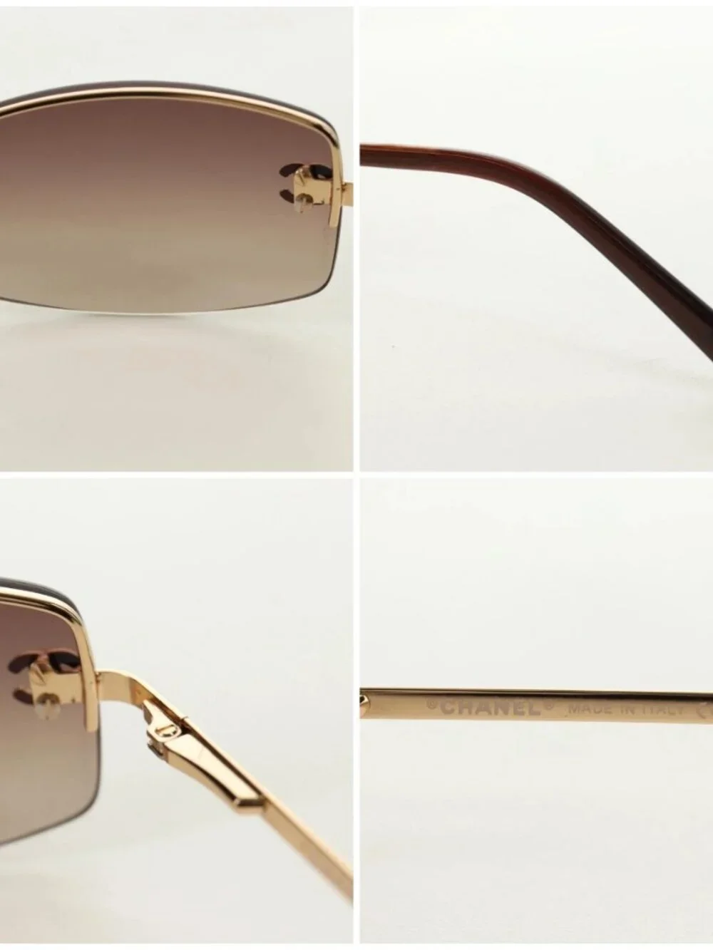 CHANEL Sunglasses Metal Gold CC Auth yk20538M